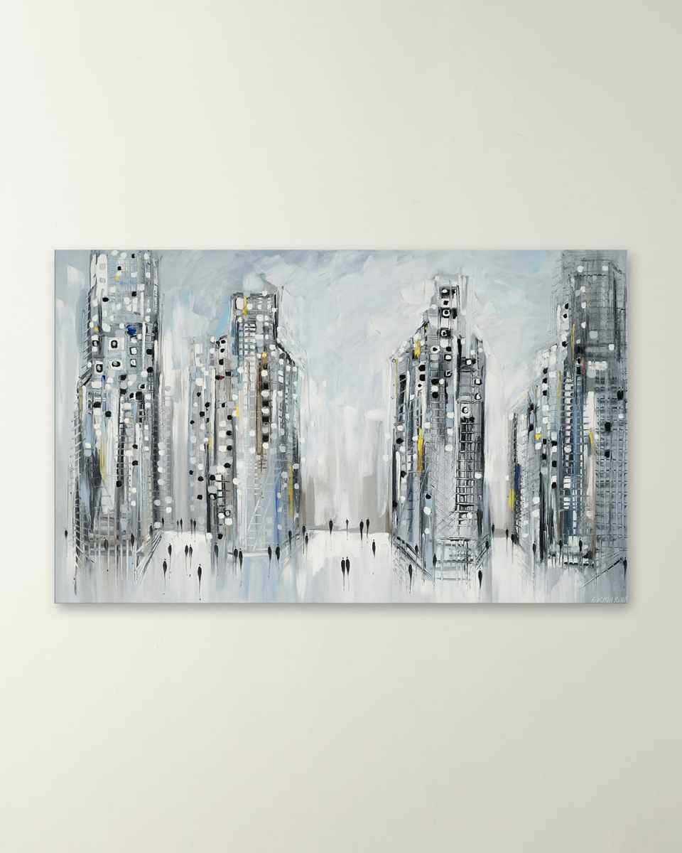 "City Street Scene, 2024" Hand-Embellished Giclee by Ekaterina Ermilkina